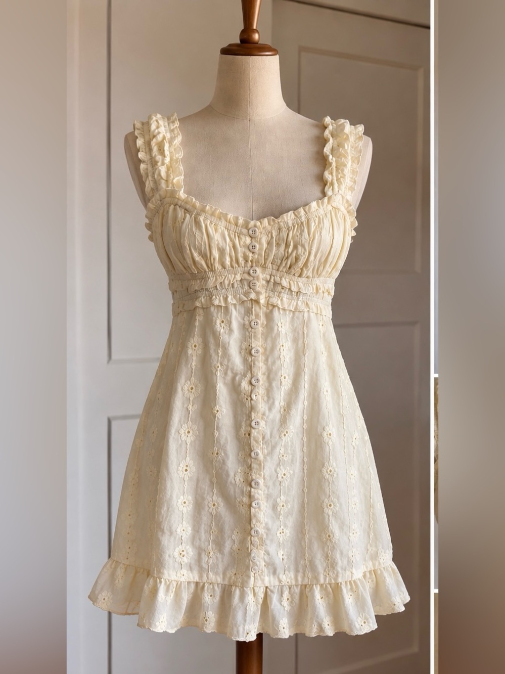 Yellow Eyelet Ruffle Sundress